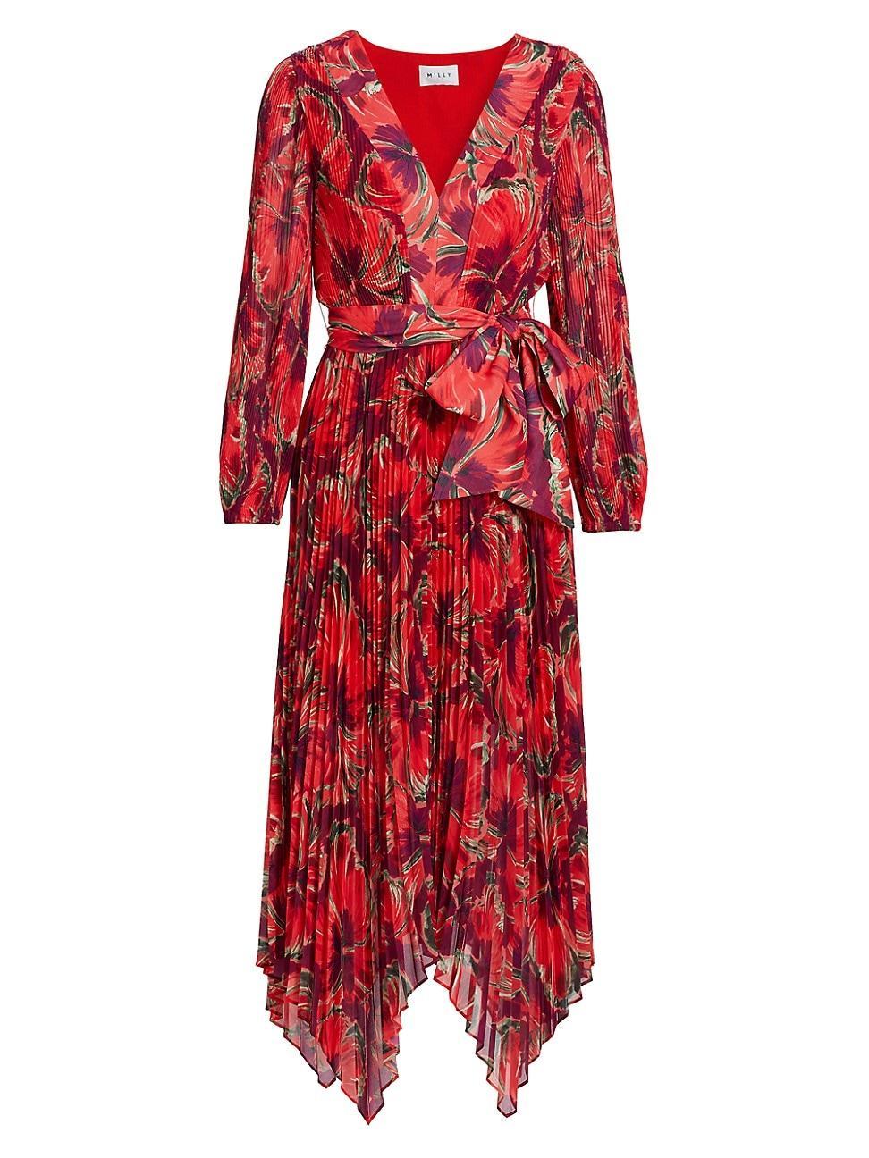 Womens Liora Windmill Floral Pleated Midi-Dress Product Image