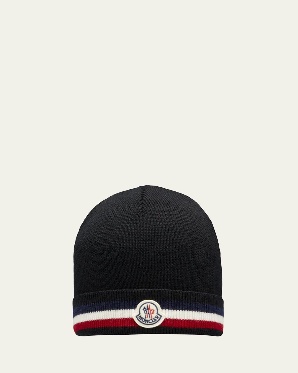 Men's Striped-Trim Wool Beanie Product Image