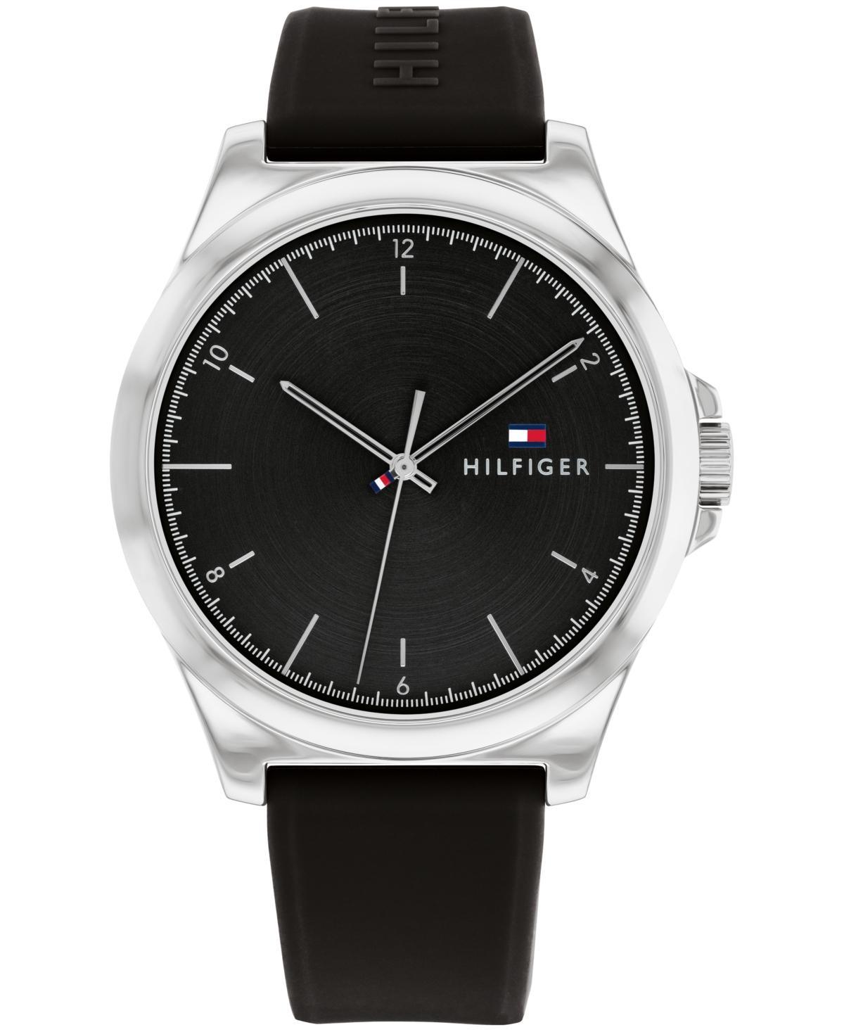 Tommy Hilfiger Mens Quartz Black Silicone Watch 42mm - Black Product Image