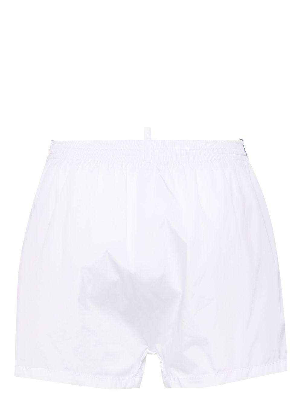 DSQUARED2 Logo-tape Drawstring Swim Shorts In White Product Image