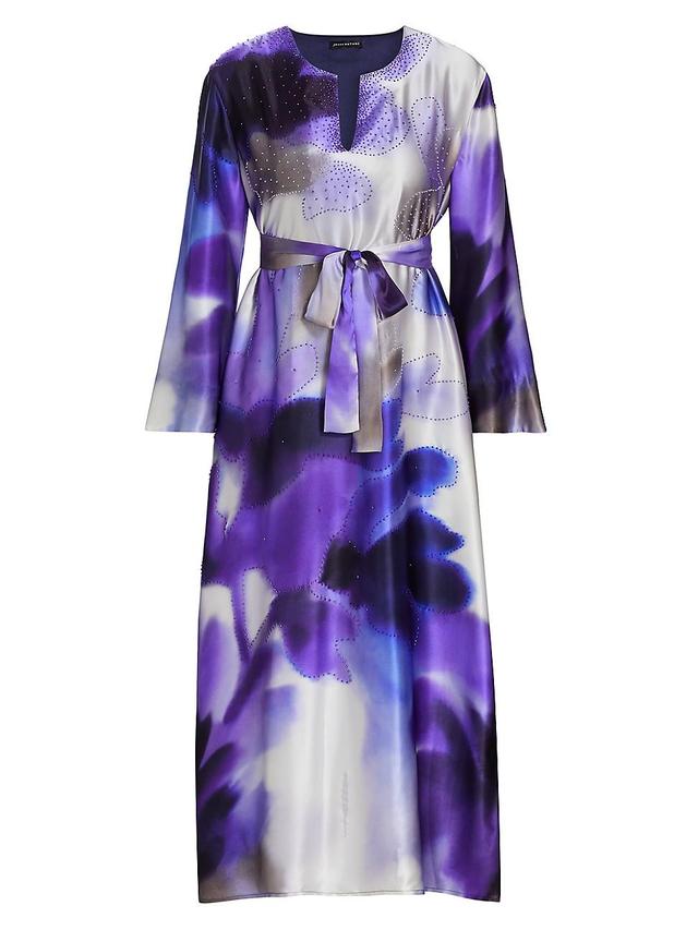 Womens Malaga Hotfix Silk Belted Midi-Dress Product Image