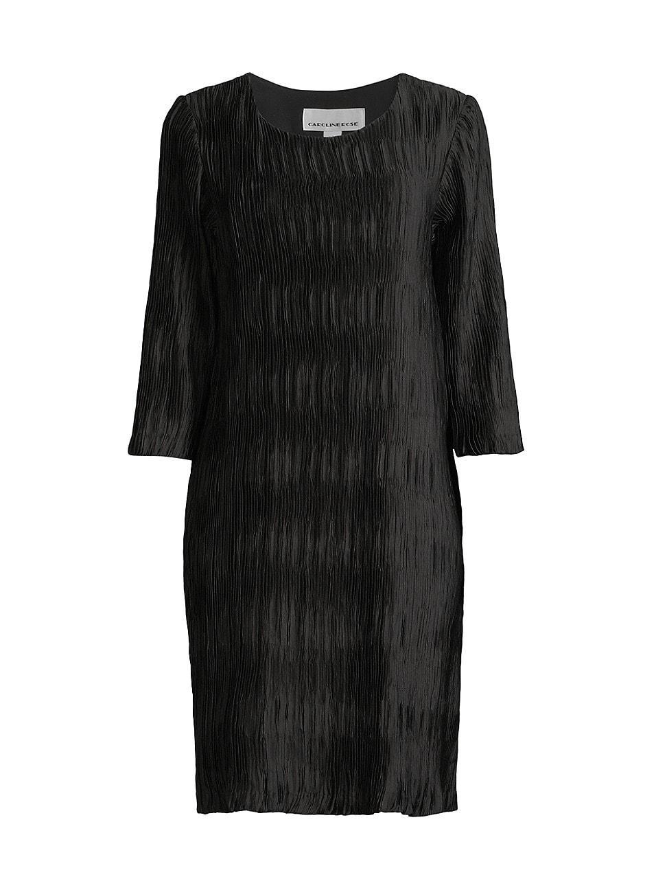 Womens Pliss Three-Quarter Sleeve Dress Product Image