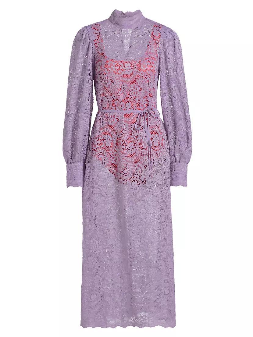 Lace Tie-Waist Midi-Dress Product Image