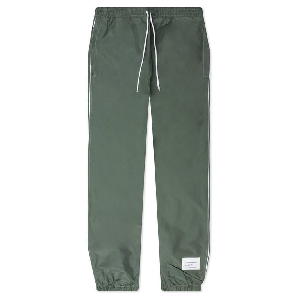 Contrast White Stitching Track Pants - Dark Green Male Product Image