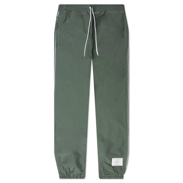 Contrast White Stitching Track Pants - Dark Green Male Product Image