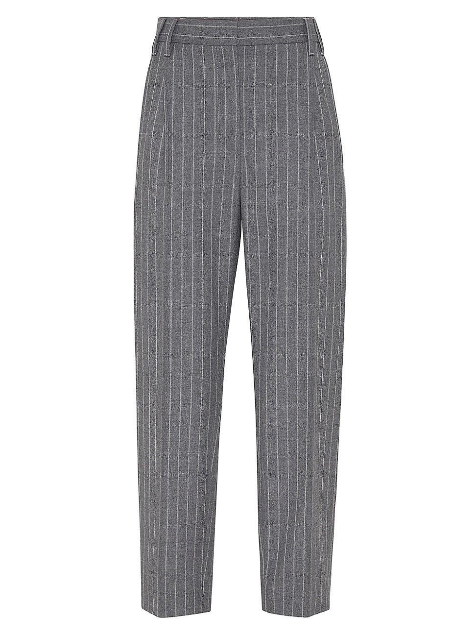 Womens Wool Moulin Chalk Stripe Slouchy Trousers product image