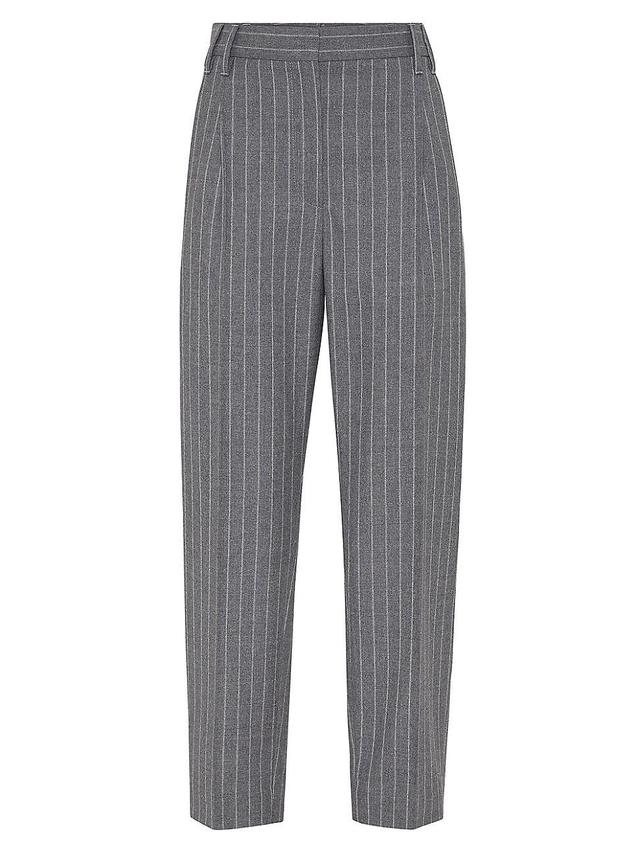 Womens Wool Moulin Chalk Stripe Slouchy Trousers Product Image