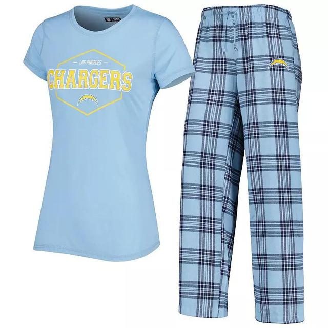 Womens Concepts Sport Powder Blue/Navy Los Angeles Chargers Badge T-Shirt & Pants Sleep Set Product Image