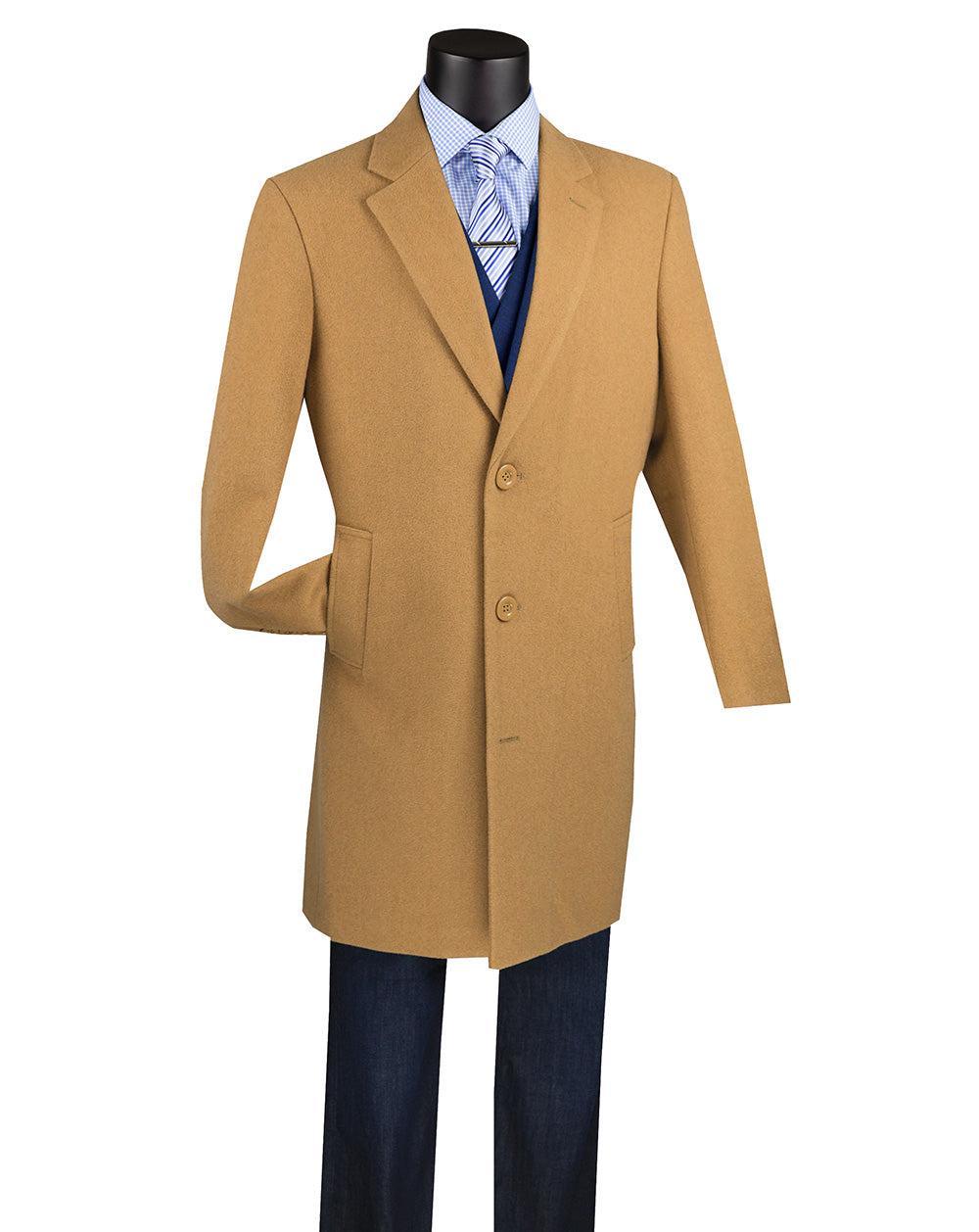 Wool & Cashmere Regular Fit Top Coat 38" Long in Camel Product Image