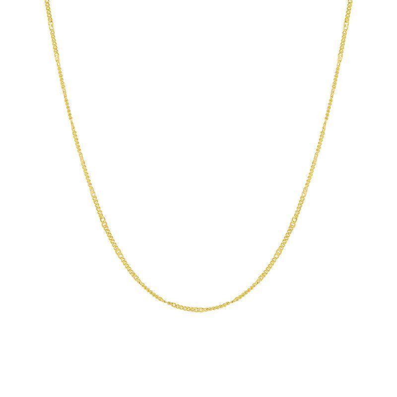 PRIMROSE 18k Gold Over Silver Diamond Cut Curb Chain Necklace, Womens Yellow Gold Tone Product Image