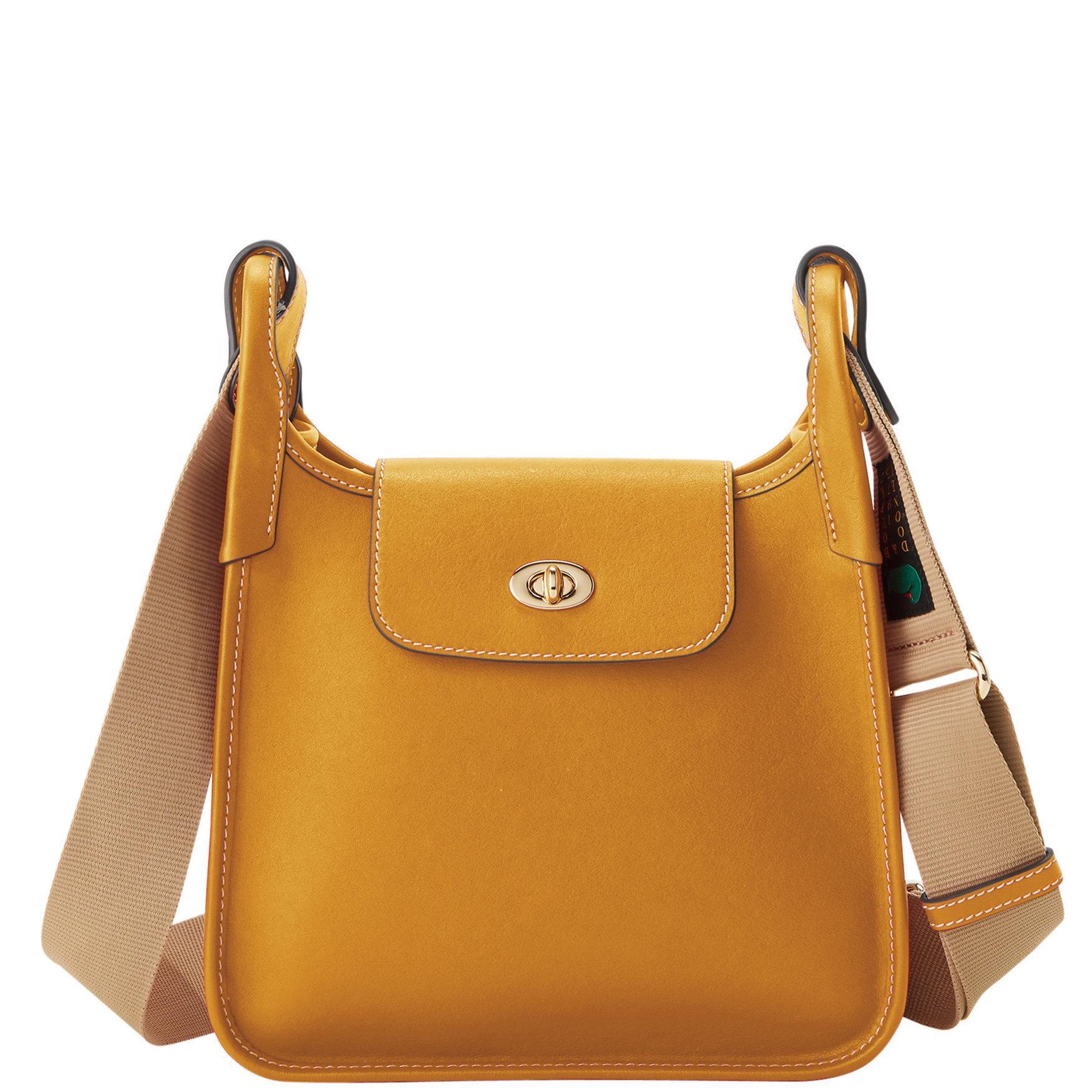 Dooney & Bourke Womens Penrose 2 Leather Messenger 25 Bag in Honey Product Image