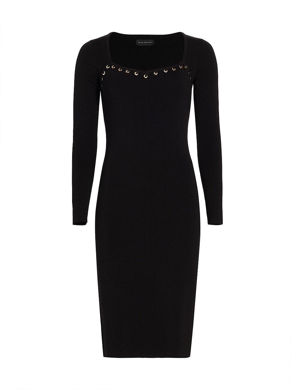 Womens Metal-Loop Embellished Body-Con Dress Product Image