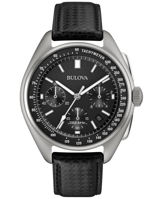 Limited Edition Bulova Mens Special Edition Lunar Pilot Chronograph Black Leather Strap & Nylon Strap Watch 45mm 96B251 Product Image