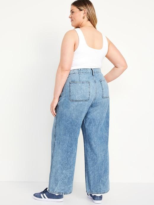 High-Waisted Baggy Wide-Leg Trouser Jeans Product Image