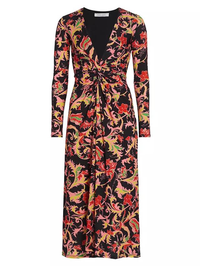 Leafy Twist-Front Midi-Dress Product Image