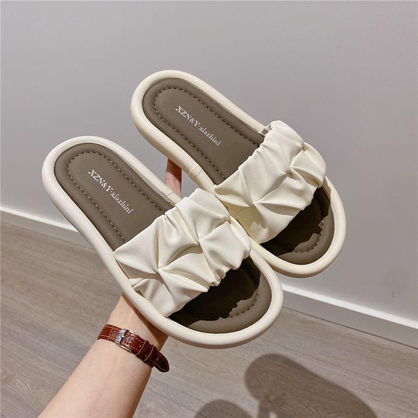 Ruched Slide Sandals Product Image