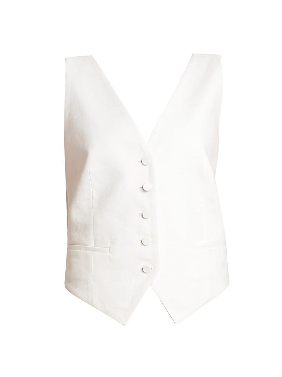 Womens Cotton & Linen-Blend Cowl-Back Vest Product Image