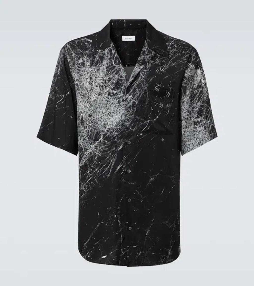 Smashed Screenprinted Viscose Shirt In Black Product Image