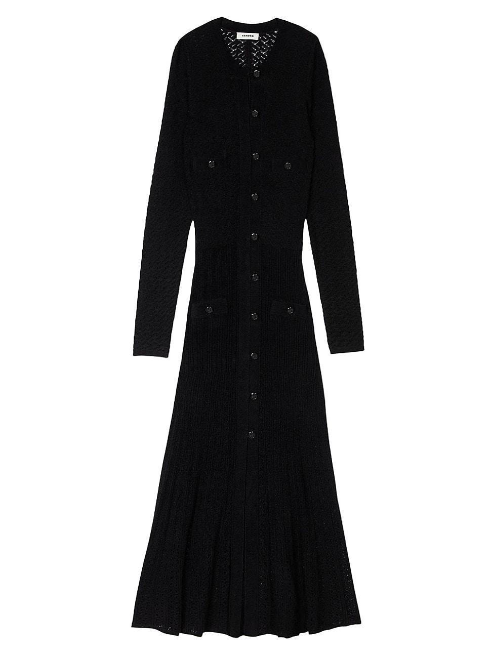 Womens Velvet Effect Knit Midi Dress Product Image