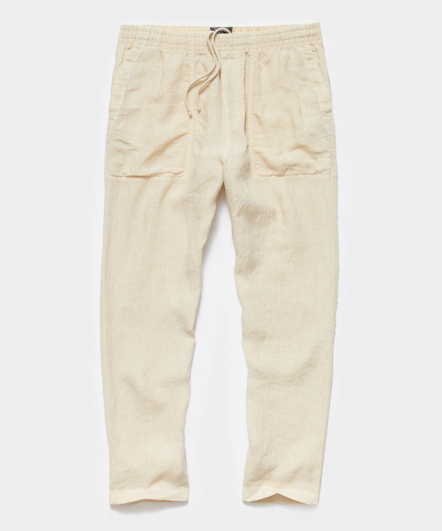 Italian Linen Beach Pant in Sand Dollar Male Product Image