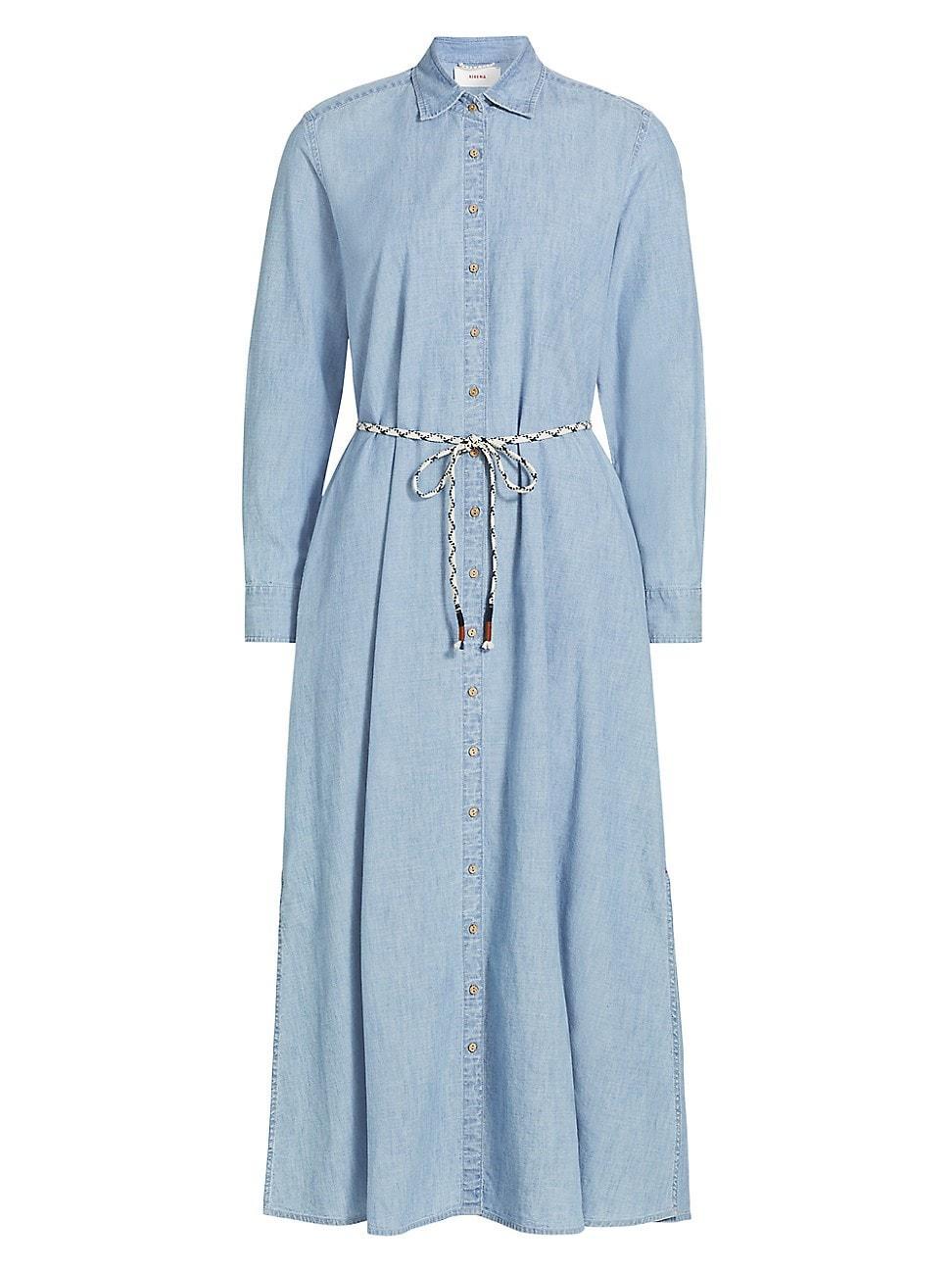 Womens Bowen Denim Tie-Waist Shirtdress Product Image