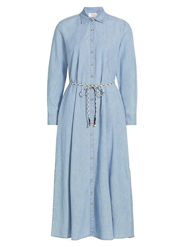 Womens Bowen Denim Tie-Waist Shirtdress Product Image