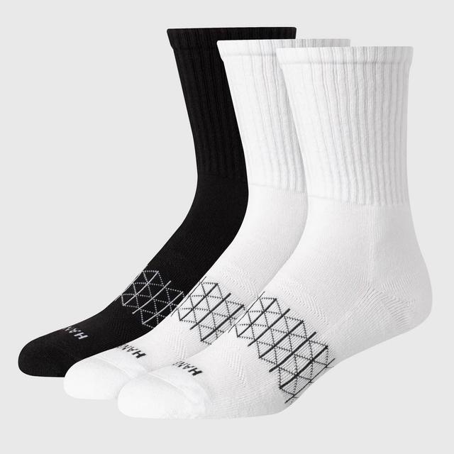 Hanes Premium Mens 3pk Absolute Active Crew Socks 6-12 Product Image