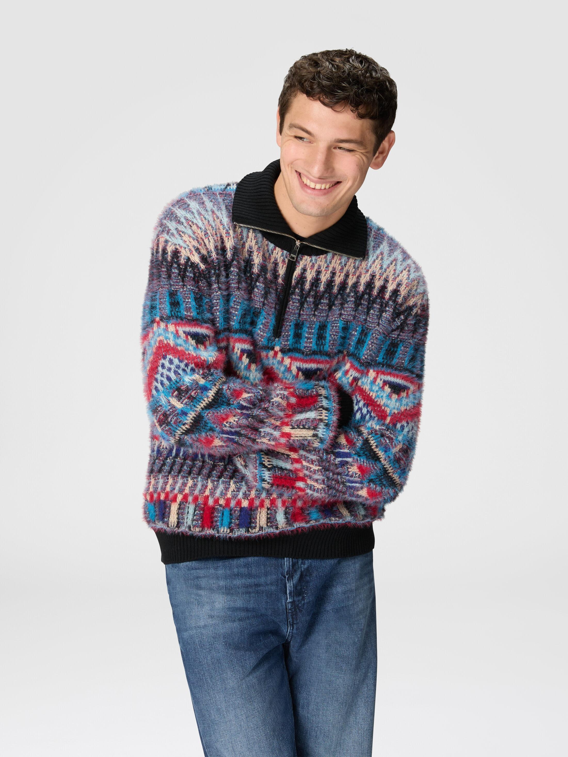 Turtleneck wool-blend sweater with zip Product Image