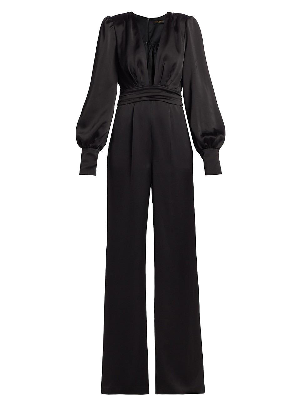 Womens Madelane Satin Plunge Jumpsuit Product Image