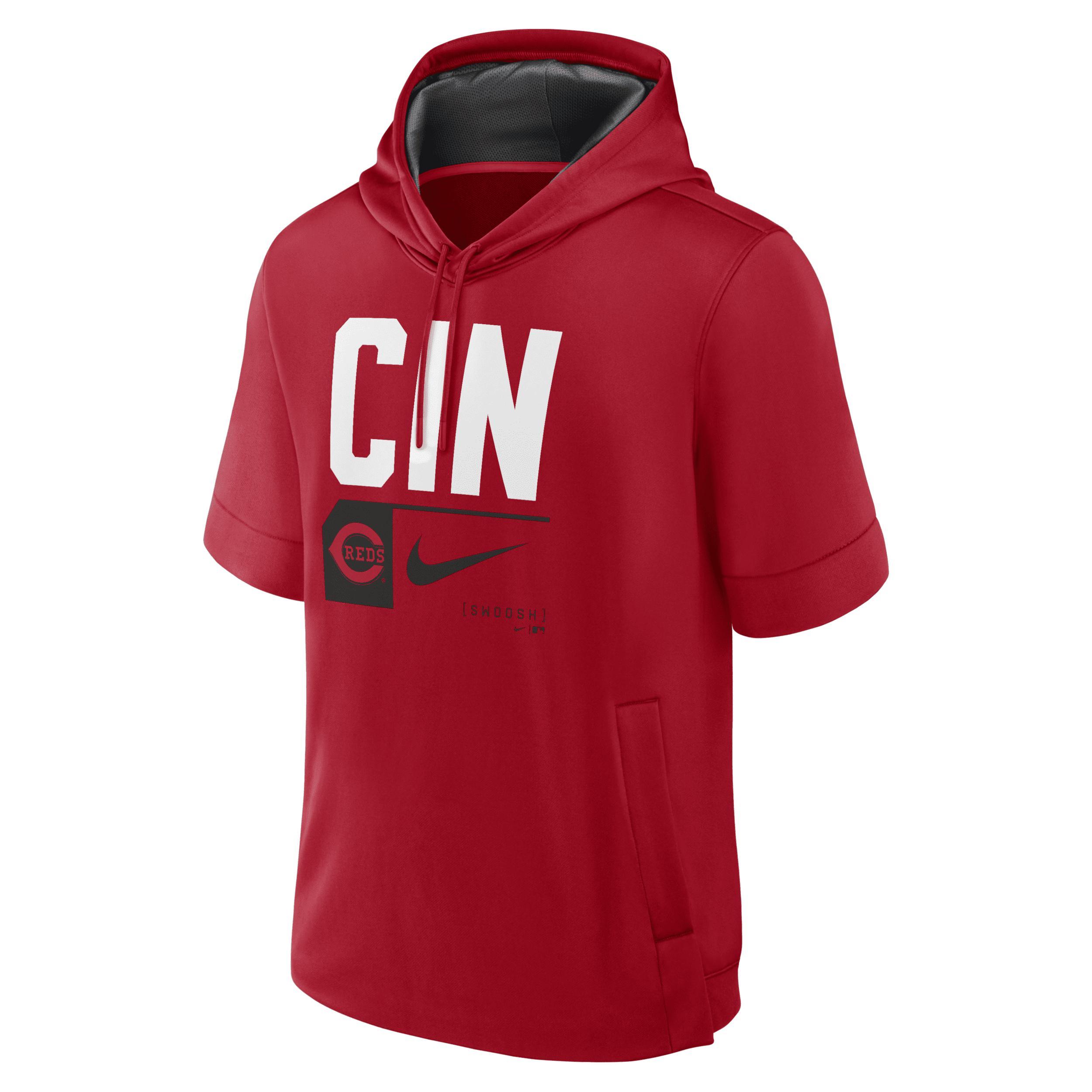 Cincinnati Reds Tri Code Lockup Nike Men's MLB Short-Sleeve Pullover Hoodie Product Image