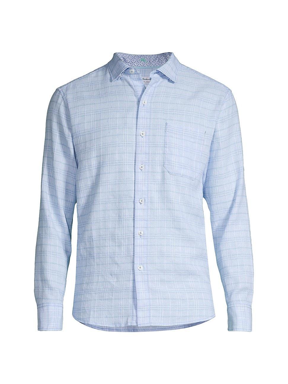 Mens Barbados Breeze Plaid Linen-Blend Shirt Product Image