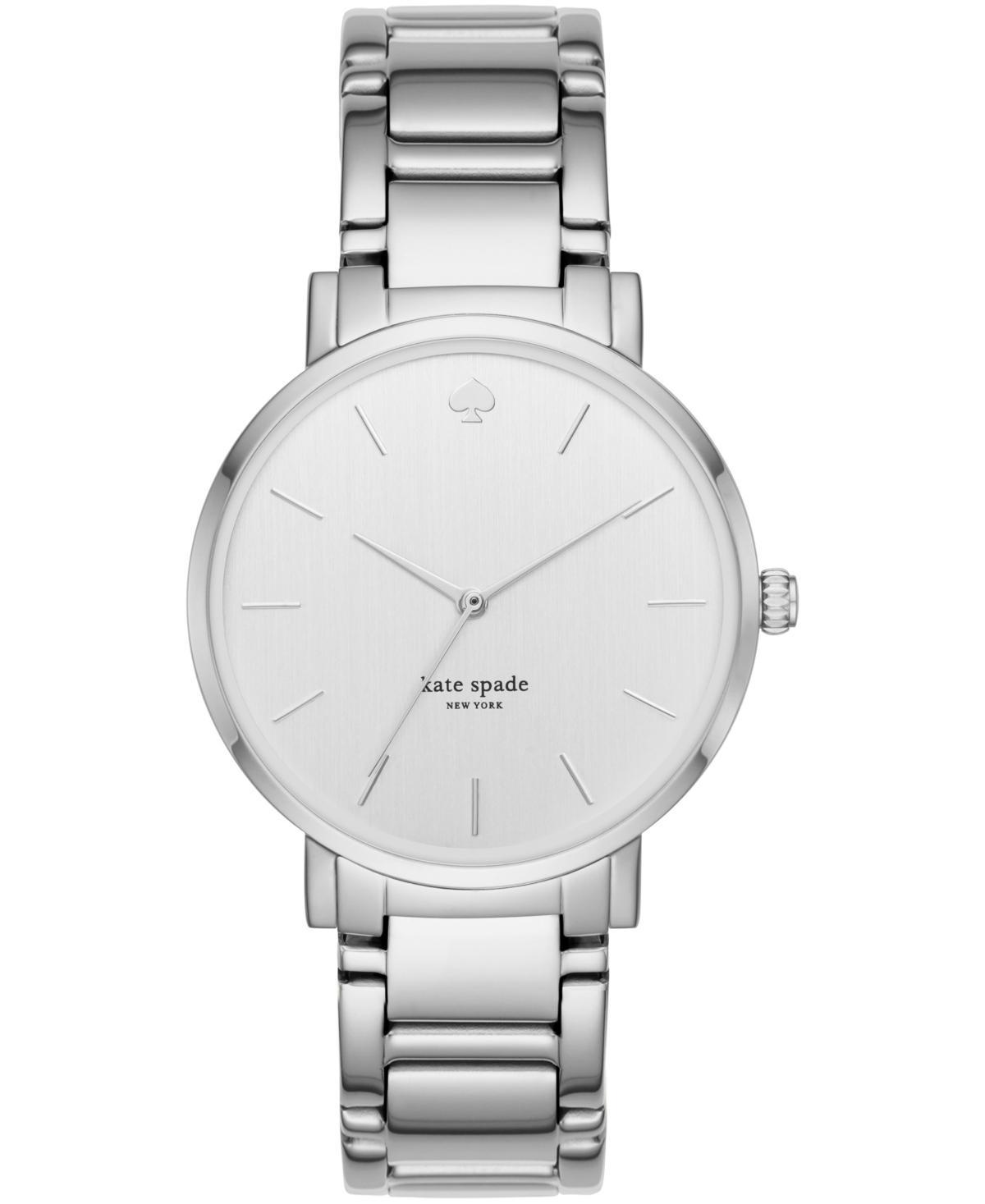 kate spade new york Womens Gramercy Three-Hand Silver-Tone Alloy Watch 38mm, KSW9014 - Silver-Tone Product Image