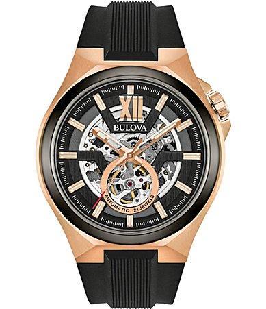 Bulova Mens Maquina Automatic Gold Stainless Steel Bracelet Watch Product Image