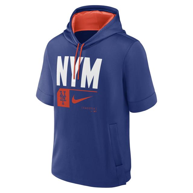 Mens Nike Royal New York Mets Tri Code Lockup Short Sleeve Pullover Hoodie Product Image