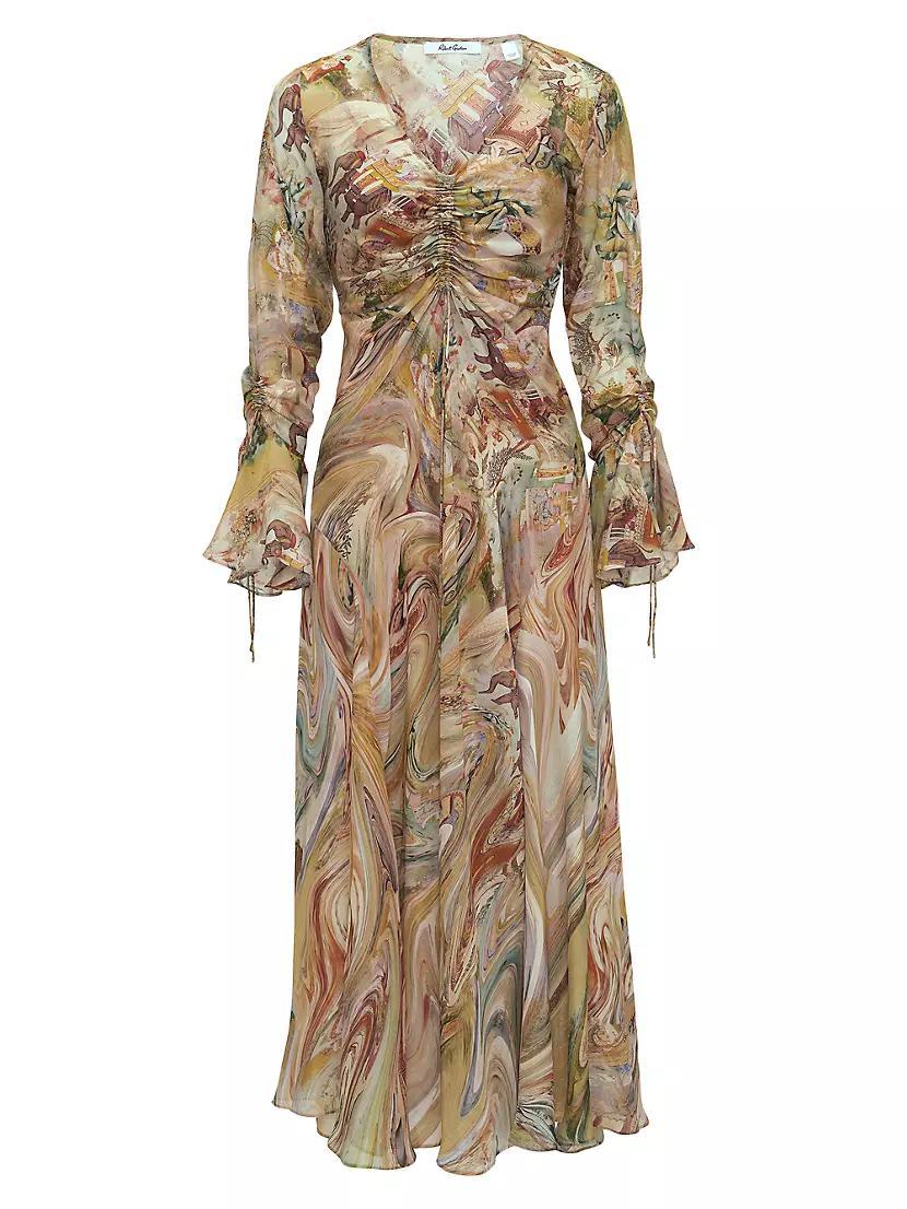 Diana Chiffon Scenic Midi-Dress Product Image