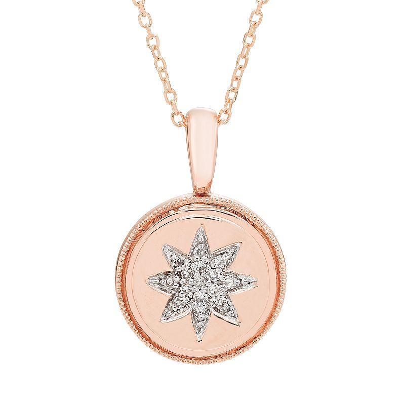 Its Personal 14k Gold Diamond Accent Starburst Pendant Necklace, Womens White Product Image