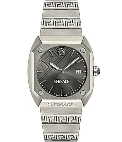 Versace Mens Swiss Gray Titanium Bracelet Watch 44mm Product Image