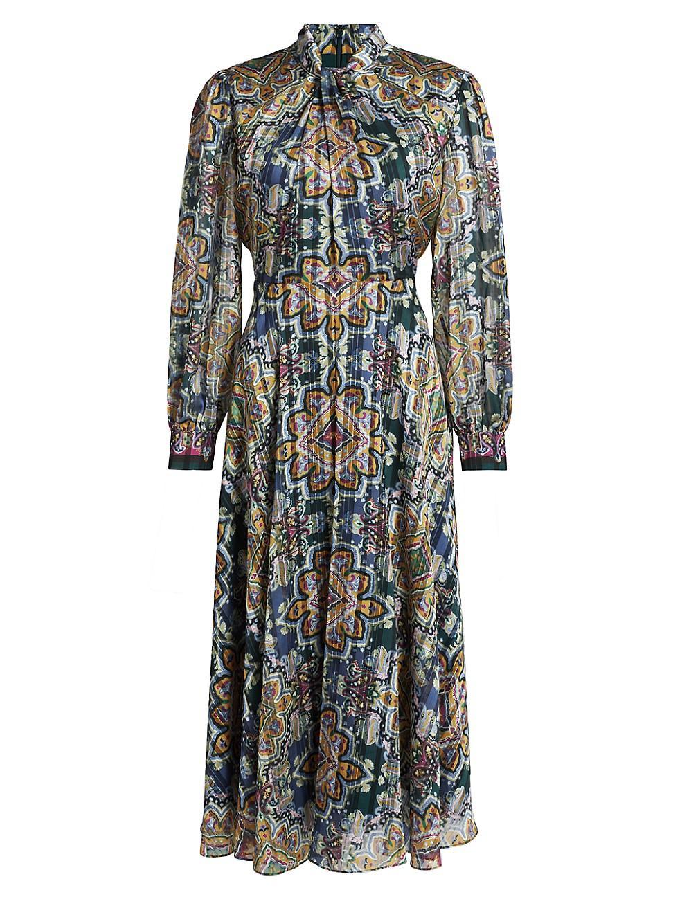 Womens The Raquel Printed Pleated Maxi Dress Product Image