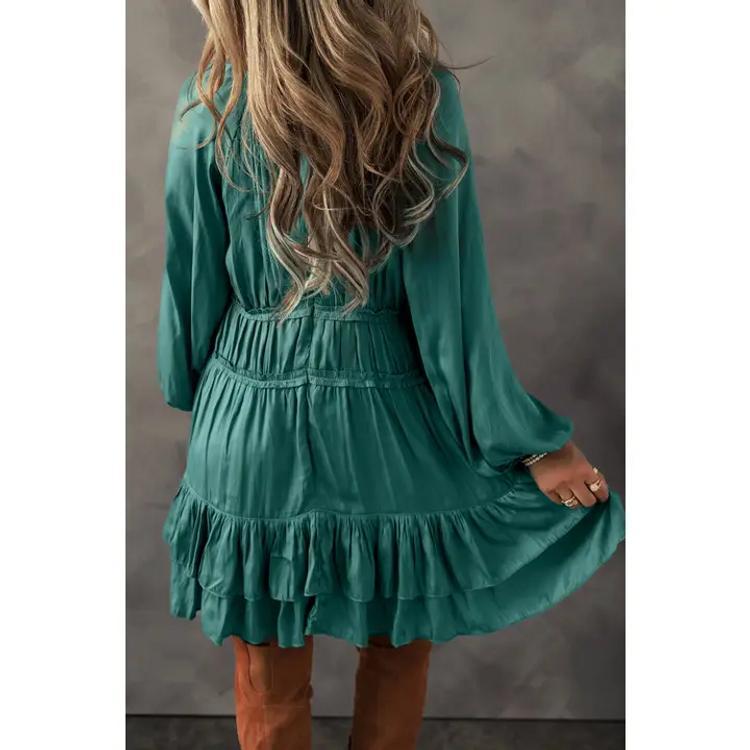 Little Daisy Closet® Ladies' L/S Tiered Ruffled Puff Sleeve Mini Dress Product Image