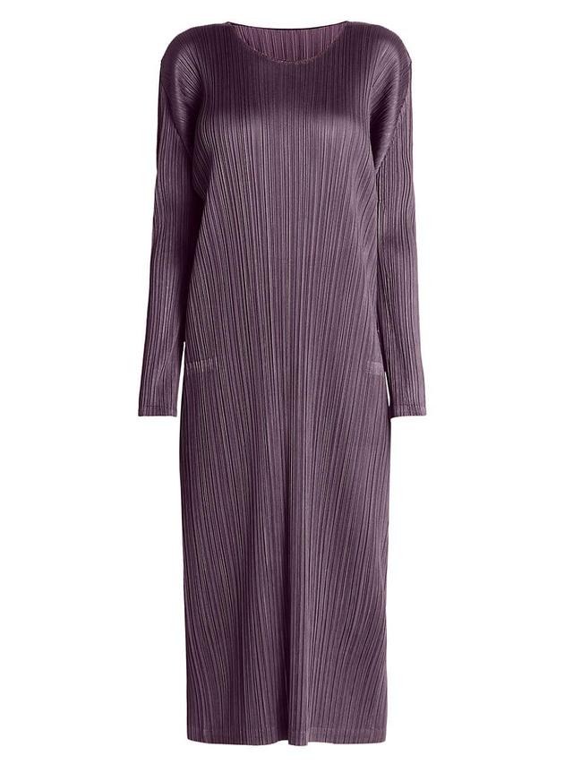 Womens November Long-Sleeve Pleated Midi-Dress Product Image