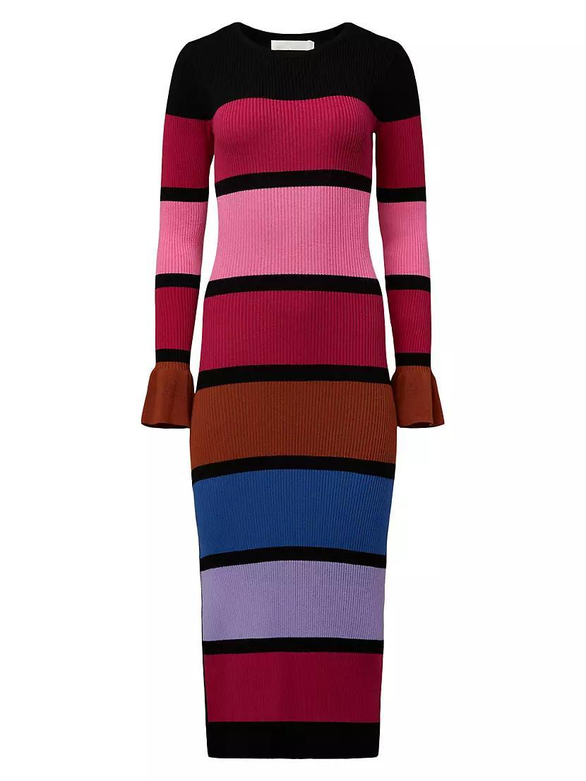 Colorblocked Striped Midi-Dress Product Image