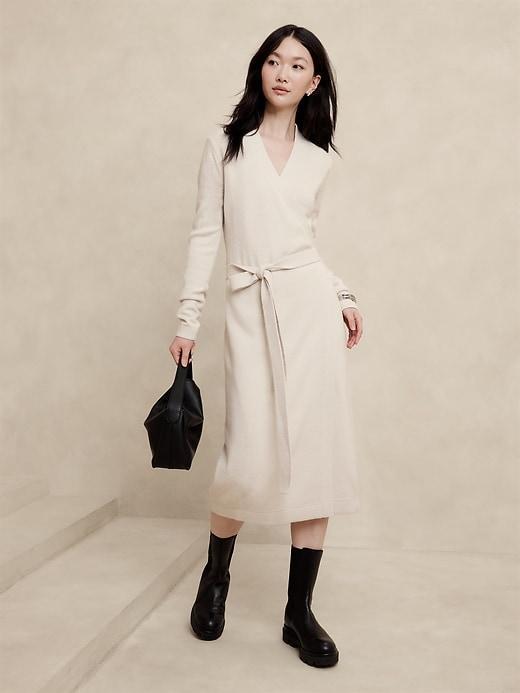 Wrap Midi Sweater Dress Product Image