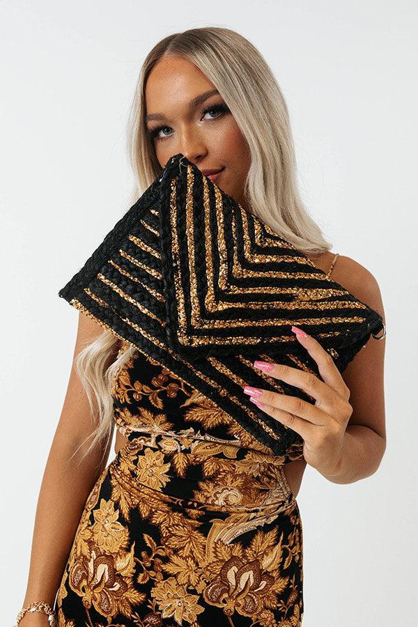 Going For Glam Woven Clutch Product Image