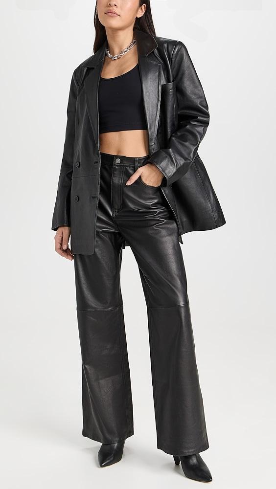 Reformation Veda Kennedy Wide Leg Leather Pants | Shopbop Product Image