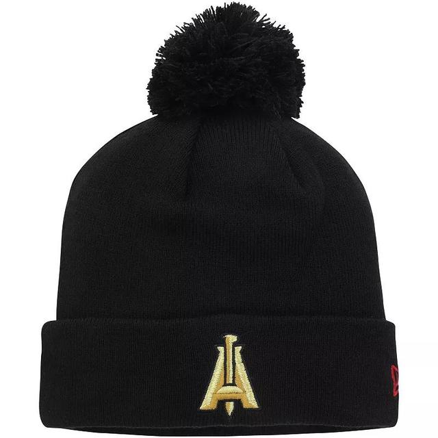 Mens New Era Black Atlanta United FC Jersey Hook Cuffed Knit Hat with Pom Product Image