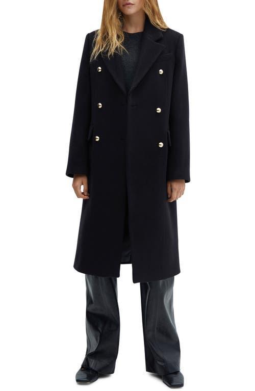 MANGO Double Breasted Wool Blend Coat Product Image