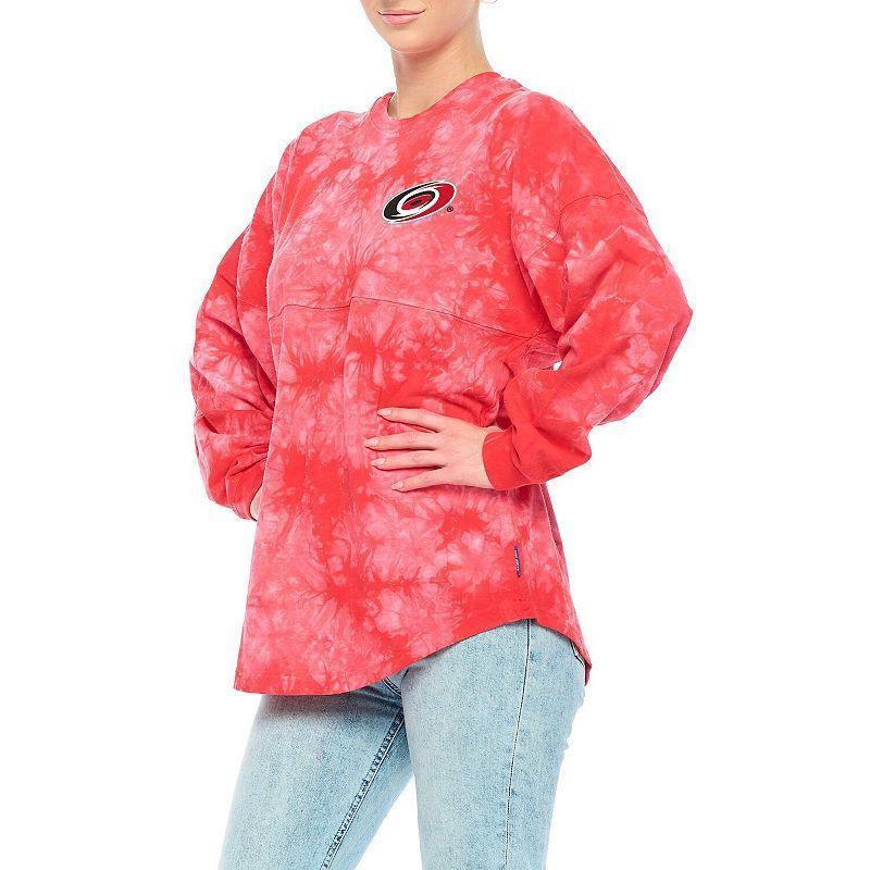 Womens Fanatics Red Carolina Hurricanes Crystal-Dye Long Sleeve T-shirt Product Image