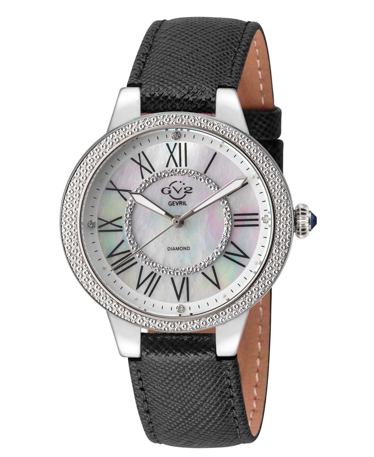 GV2 By Gevril Womens Astor Ii Black Leather Watch 38mm Product Image