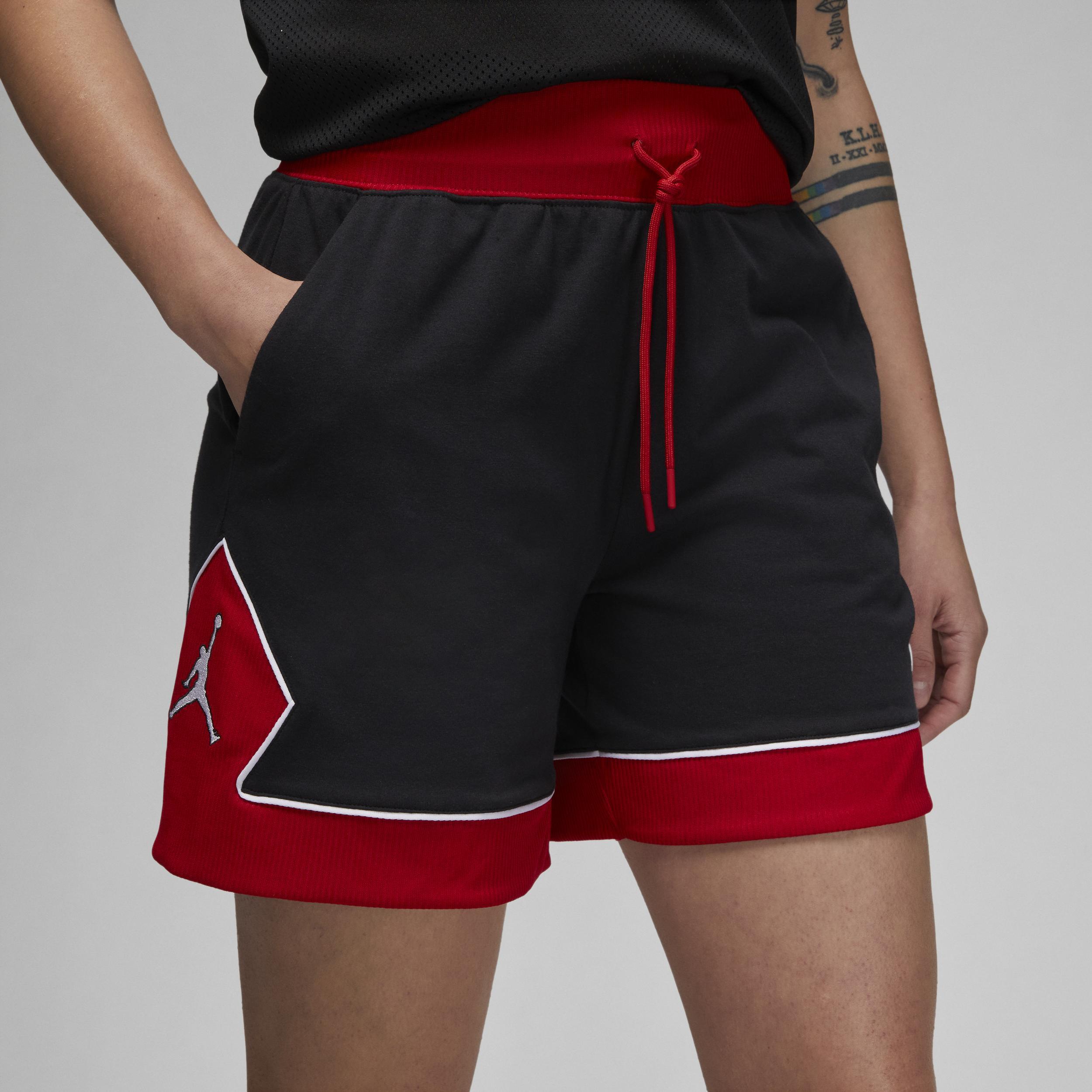 Jordan Womens Jordan LWT Diamond Shorts - Womens Black/Gym Red Product Image