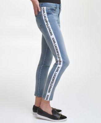 Karl Lagerfeld Paris Womens Contrast Logo Taping Jeans Product Image